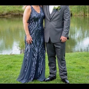 Night way blue sequin formal dress/ evening dress